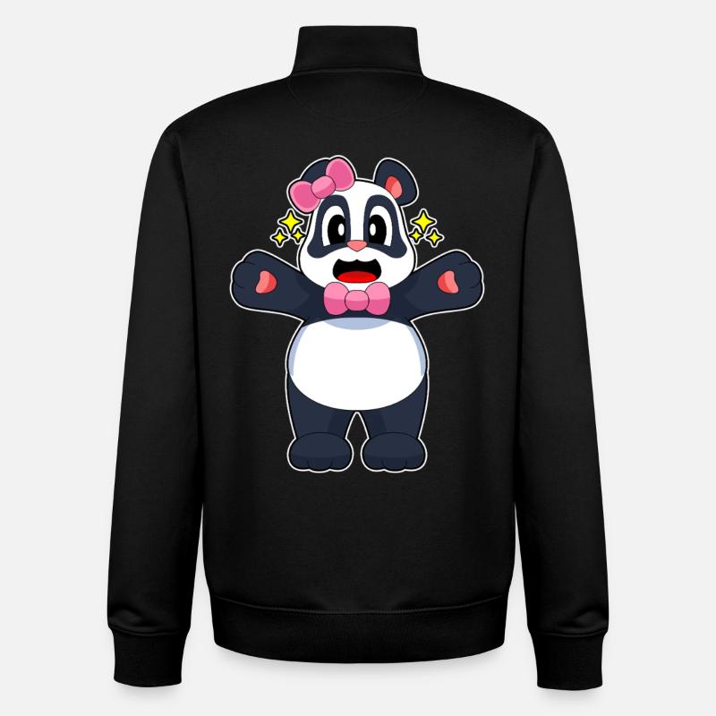 Boucle Panda - Sweat zippé unisexe en coton bio Stanley/Stella - noir