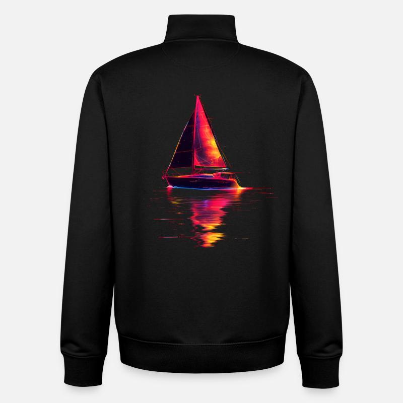 Segelschiff Retrowave - Unisex Organic Zip Sweatshirt von Stanley/Stella - Schwarz