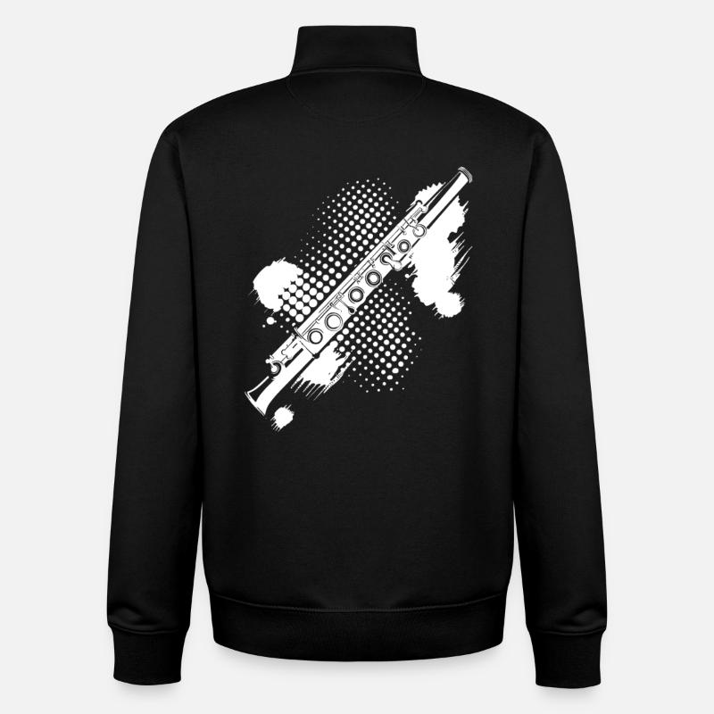 Teinture de flûte - Sweat zippé unisexe en coton bio Stanley/Stella - noir