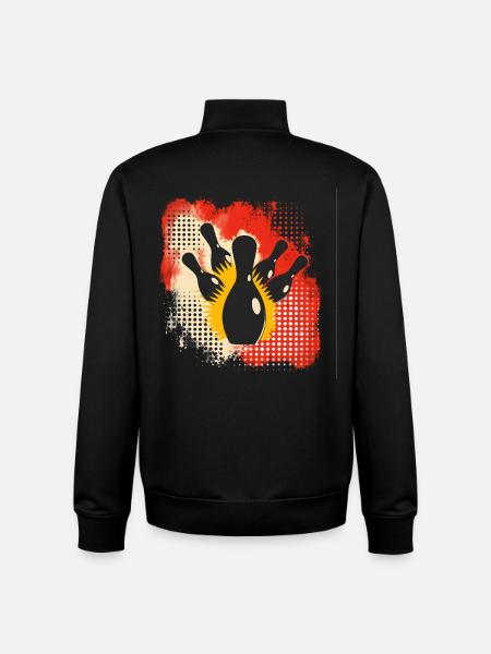 Bowling Farbkleckse - Unisex Organic Zip Sweatshirt von Stanley/Stella - Schwarz