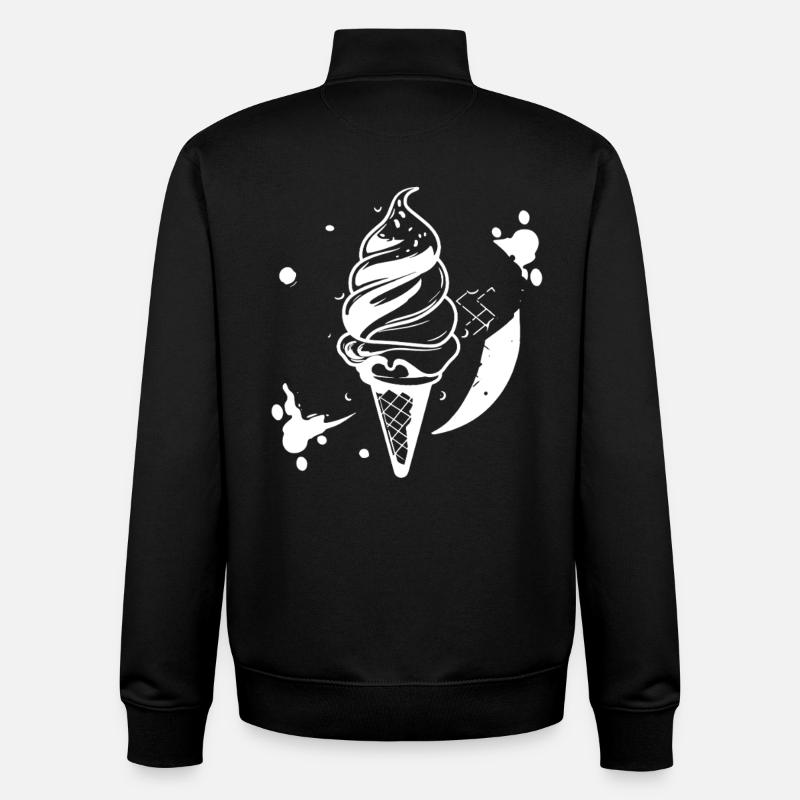 Soft Cream Sketch - Unisex Organic Zip Sweatshirt by Stanley/Stella - black