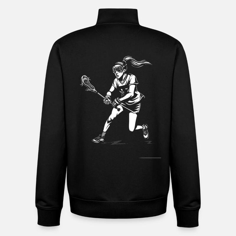 Joueuse de crosse - Sweat zippé unisexe en coton bio Stanley/Stella - noir