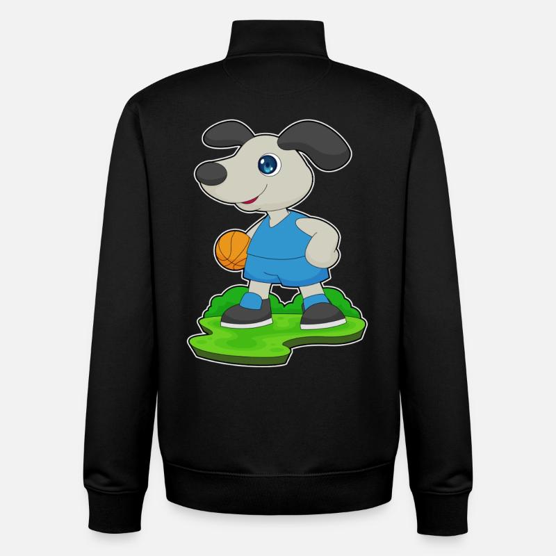 Chien Basketteur Basketteur - Sweat zippé unisexe en coton bio Stanley/Stella - noir