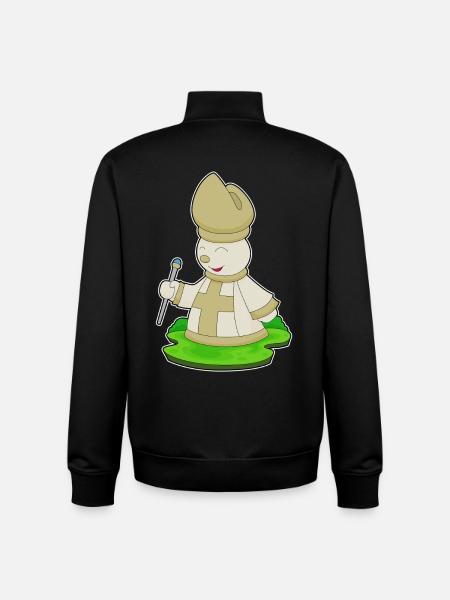 Chess Piece Bishop Chess - Unisex Organic Zip Sweatshirt by Stanley/Stella - black