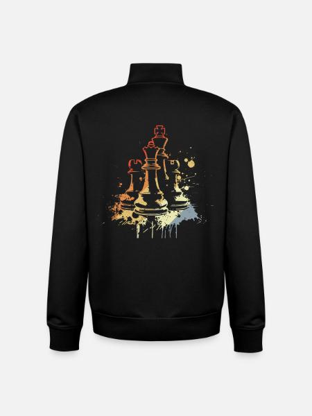 Pièces d’échecs Graffiti - Sweat zippé unisexe en coton bio Stanley/Stella - noir