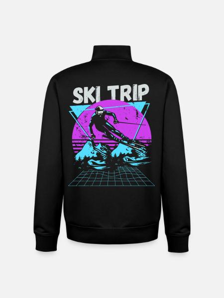 Ski Trip 2026 - Matching Family Snow Skiing - Unisex Organic Zip Sweatshirt by Stanley/Stella - black