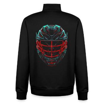 Lacrosse Helmet Retrowave - Unisex Organic Zip Sweatshirt by Stanley/Stella - black - Back - AI Model Male 185 light (185cm)