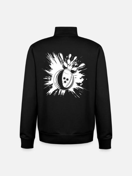 Bowling Strike - Unisex Organic Zip Sweatshirt by Stanley/Stella - black