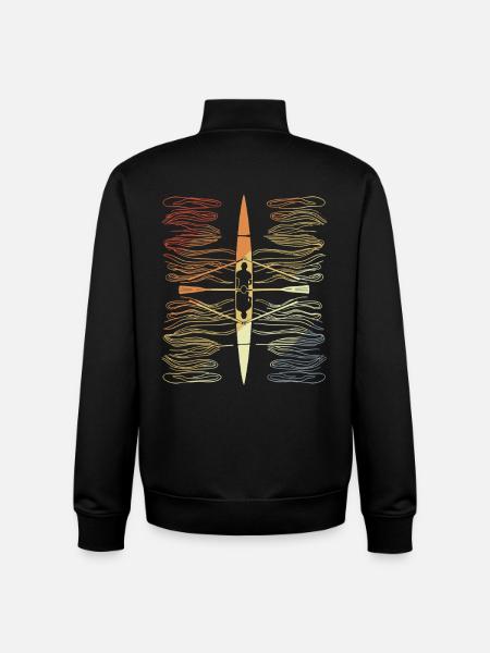 Aviron d’époque - Sweat zippé unisexe en coton bio Stanley/Stella - noir