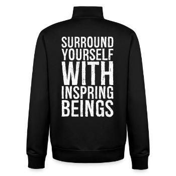 Umgib dich mit inspirierenden Wesen - Unisex Organic Zip Sweatshirt von Stanley/Stella - Schwarz - Hinten - AI Model Male 185 light (185cm)