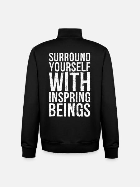 surround yourself with inspiring beings - Unisex Organic Zip Sweatshirt by Stanley/Stella - black
