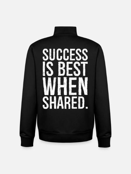 success is best when shared - Unisex Organic Zip Sweatshirt by Stanley/Stella - black