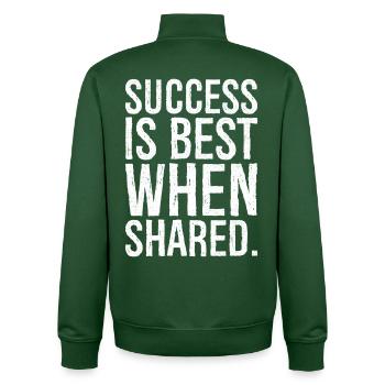 success is best when shared - Unisex Organic Zip Sweatshirt by Stanley/Stella - bottle green - Back - AI Model Male 185 dark (185cm)