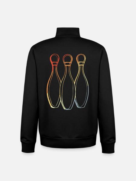 Bowling Sketch Retro Look - Unisex Organic Zip Sweatshirt by Stanley/Stella - black