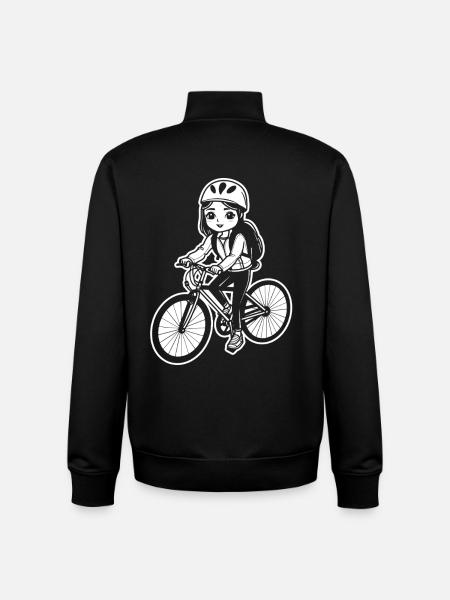 Female cyclist sketch - Unisex Organic Zip Sweatshirt by Stanley/Stella - black