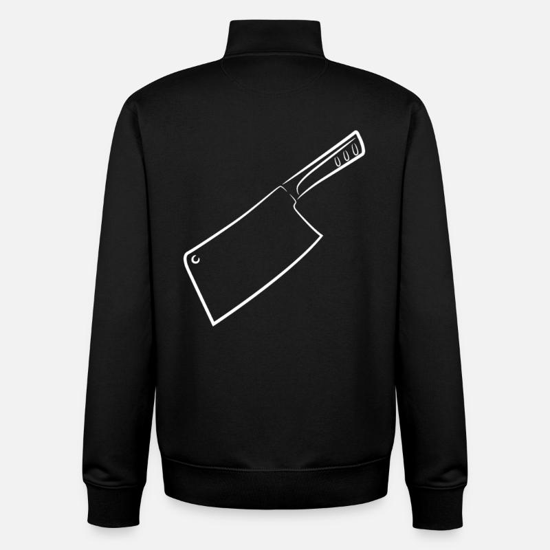 Hackmesser Skizze - Unisex Organic Zip Sweatshirt von Stanley/Stella - Schwarz