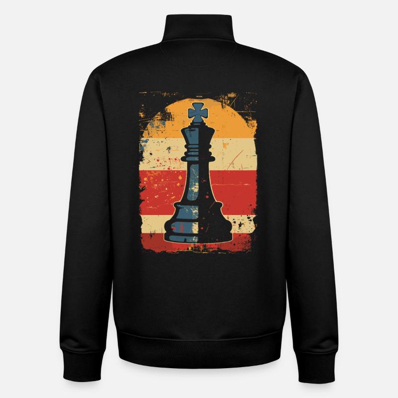 Chess piece Steamwave - Unisex Organic Zip Sweatshirt by Stanley/Stella - black