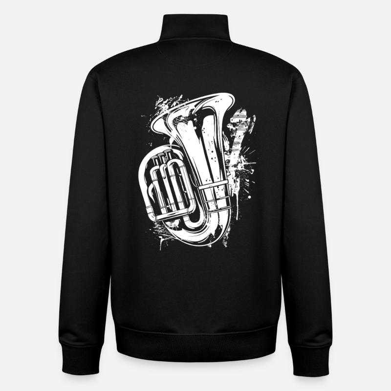 Tuba Graffiti - Sweat zippé unisexe en coton bio Stanley/Stella - noir