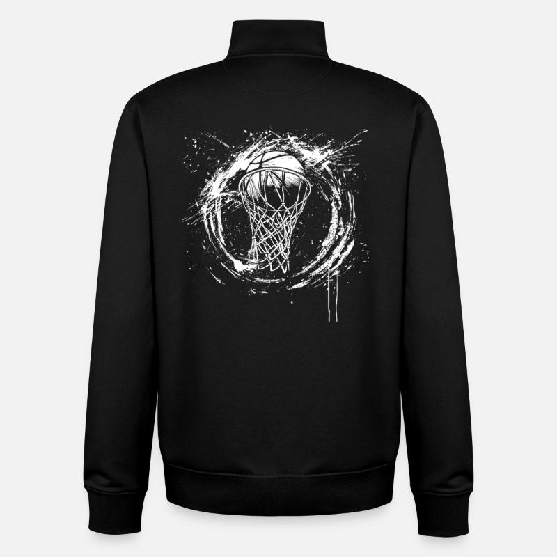 Basketballkorb - Unisex Organic Zip Sweatshirt von Stanley/Stella - Schwarz