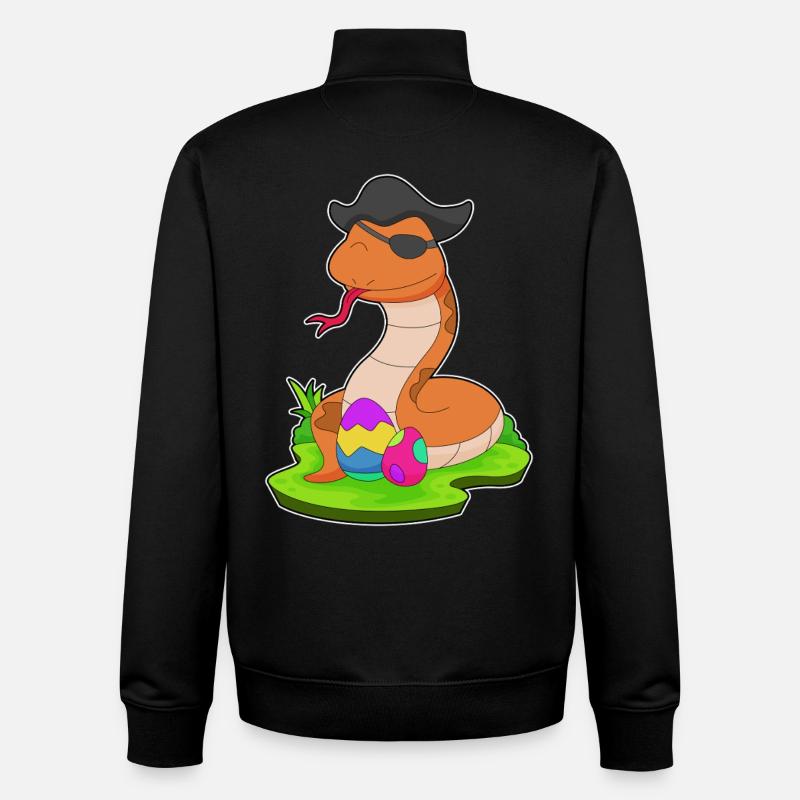 Snake Easter Pirate - Unisex Organic Zip Sweatshirt by Stanley/Stella - black