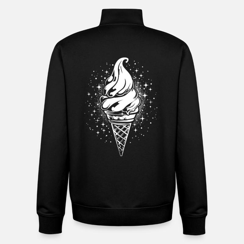 Softeis Skizze - Unisex Organic Zip Sweatshirt von Stanley/Stella - Schwarz