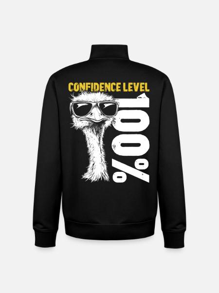 Ostrich Bird Sunglasses Confident Gift - Unisex Organic Zip Sweatshirt by Stanley/Stella - black
