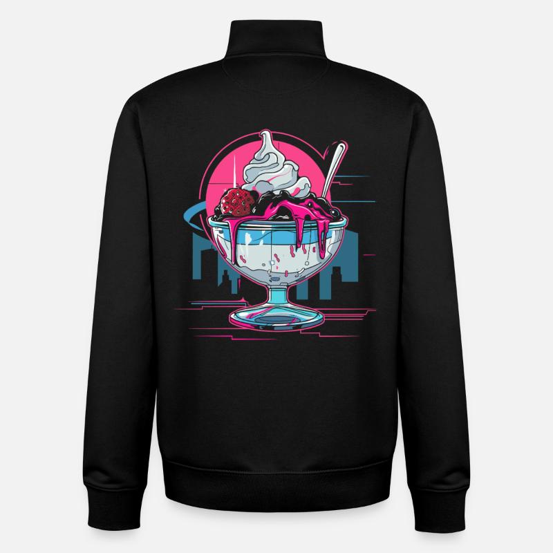 Eisbecher Retrowave - Unisex Organic Zip Sweatshirt von Stanley/Stella - Schwarz