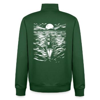 Rudern Skizze - Unisex Organic Zip Sweatshirt von Stanley/Stella - Flaschengrün - Hinten - AI Model Male 185 dark (185cm)