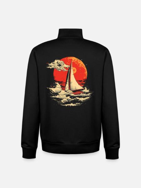 Sailing 90s Look - Unisex Organic Zip Sweatshirt by Stanley/Stella - black