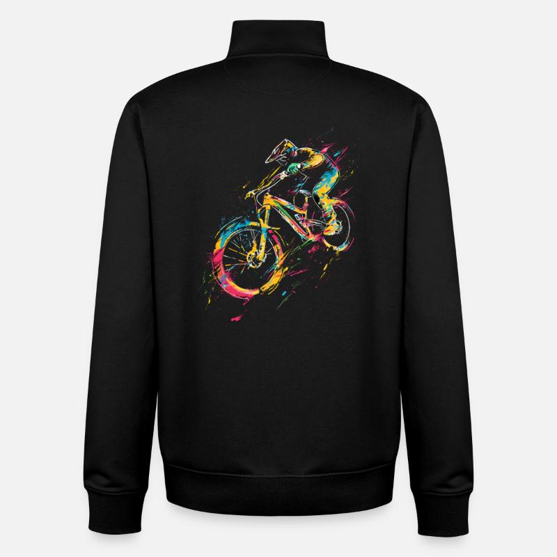 Mountainbiken - Unisex Organic Zip Sweatshirt von Stanley/Stella - Schwarz