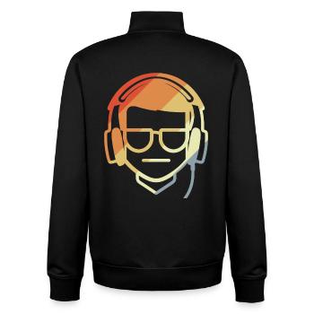 Gamer Dessin Rétro - Sweat zippé unisexe en coton bio Stanley/Stella - noir - Dos - AI Model Male 185 light (185cm)