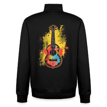 Ukulele Cartoon-Stil - Unisex Organic Zip Sweatshirt von Stanley/Stella - Schwarz - Hinten - AI Model Male 185 light (185cm)