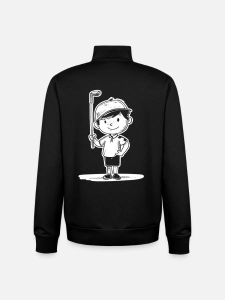 Little Golfer Sketch - Unisex Organic Zip Sweatshirt by Stanley/Stella - black