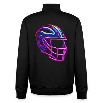 Lacrosse Helmet Synthwave - Unisex Organic Zip Sweatshirt by Stanley/Stella - black - Back - AI Model Male 185 light (185cm)