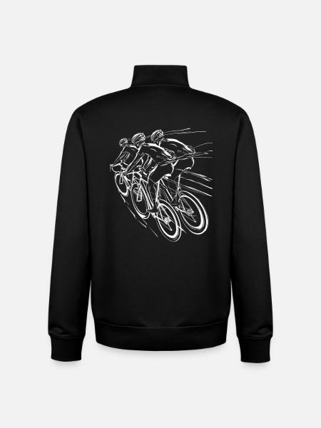 Road Cyclist Sketch - Unisex Organic Zip Sweatshirt by Stanley/Stella - black