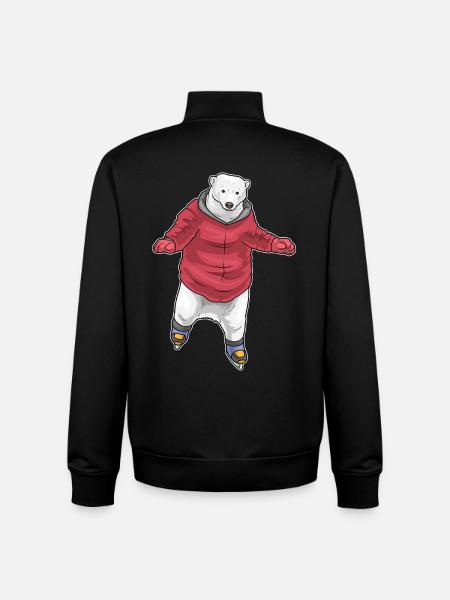 Polar Bear Skating Skates - Unisex Organic Zip Sweatshirt by Stanley/Stella - black