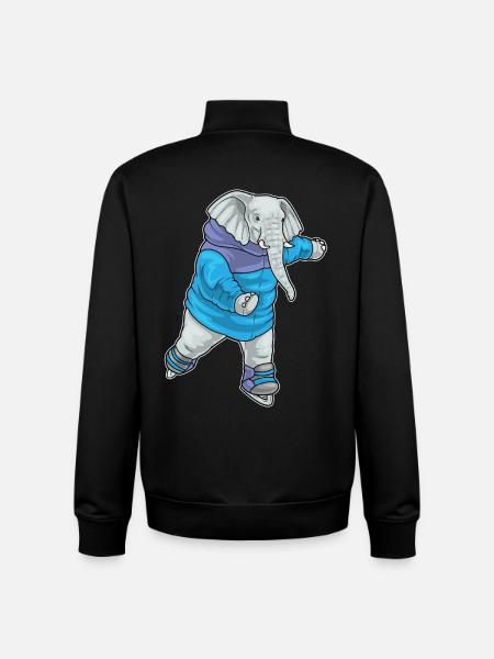 Elephant Skating Skates - Unisex Organic Zip Sweatshirt by Stanley/Stella - black