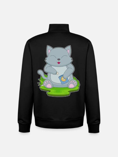 Cat Potato Chips - Unisex Organic Zip Sweatshirt by Stanley/Stella - black