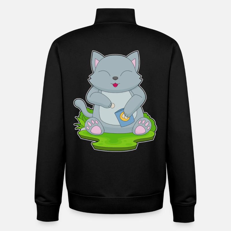 Croustilles pour chat - Sweat zippé unisexe en coton bio Stanley/Stella - noir