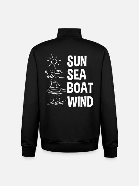 Sun Sea Boat Wind - Unisex Organic Zip Sweatshirt by Stanley/Stella - black