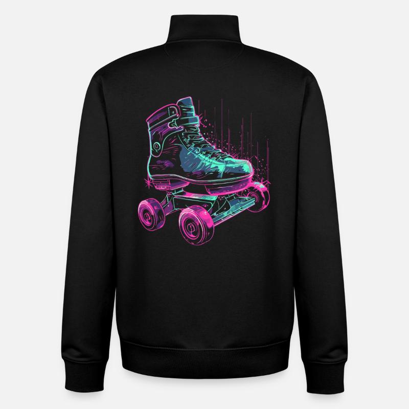 Roller Skates Steampunk - Unisex Organic Zip Sweatshirt by Stanley/Stella - black