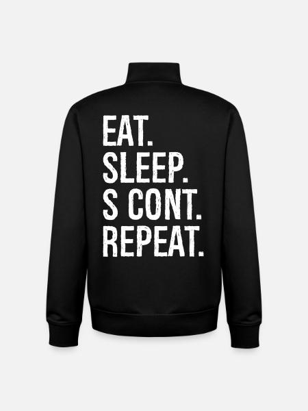 eat sleep s cont repeat - Unisex Organic Zip Sweatshirt by Stanley/Stella - black