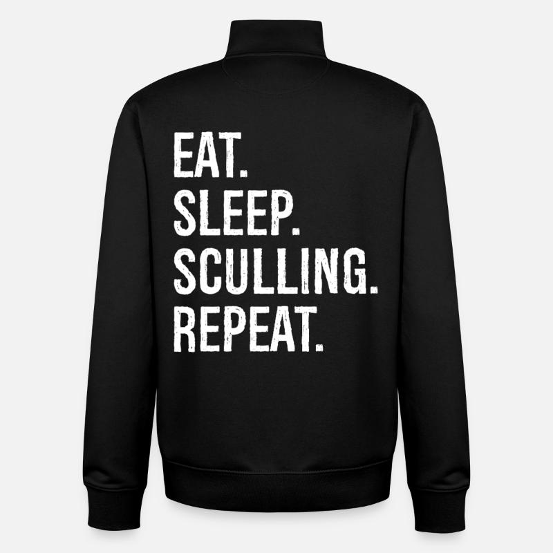 Manger dormir godille répéter - Sweat zippé unisexe en coton bio Stanley/Stella - noir