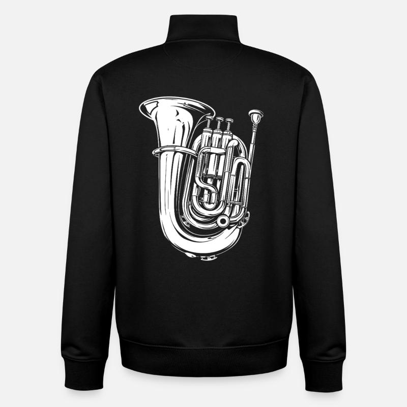 Dessin de tuba - Sweat zippé unisexe en coton bio Stanley/Stella - noir