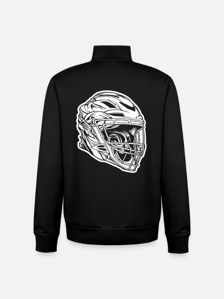 Lacrosse Helmet Sketch - Unisex Organic Zip Sweatshirt by Stanley/Stella - black