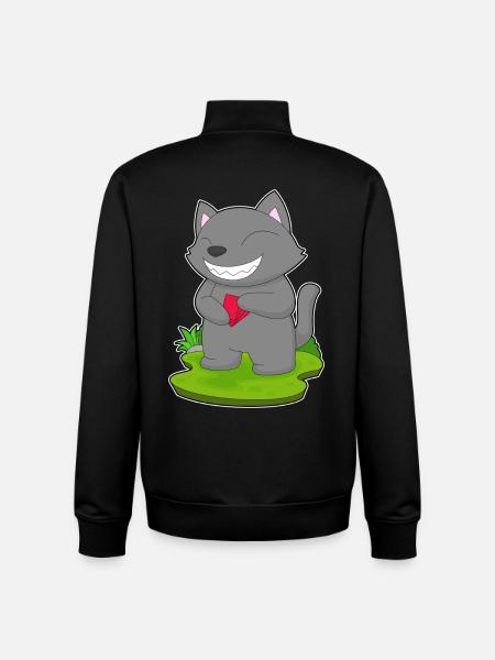 Cat Poker Poker Cards - Unisex Organic Zip Sweatshirt by Stanley/Stella - black