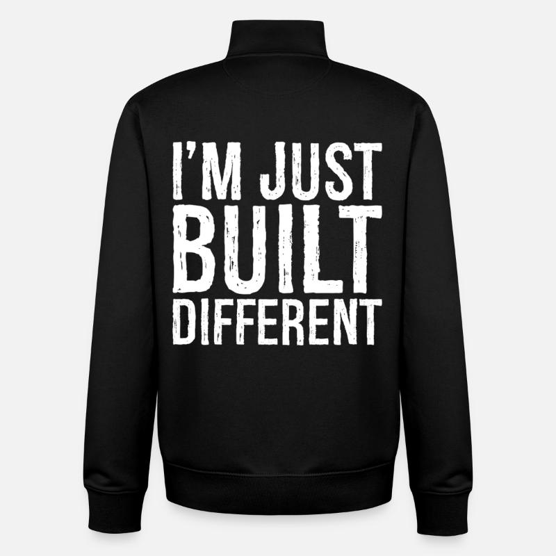 I'm just built different - Unisex Organic Zip Sweatshirt by Stanley/Stella - black