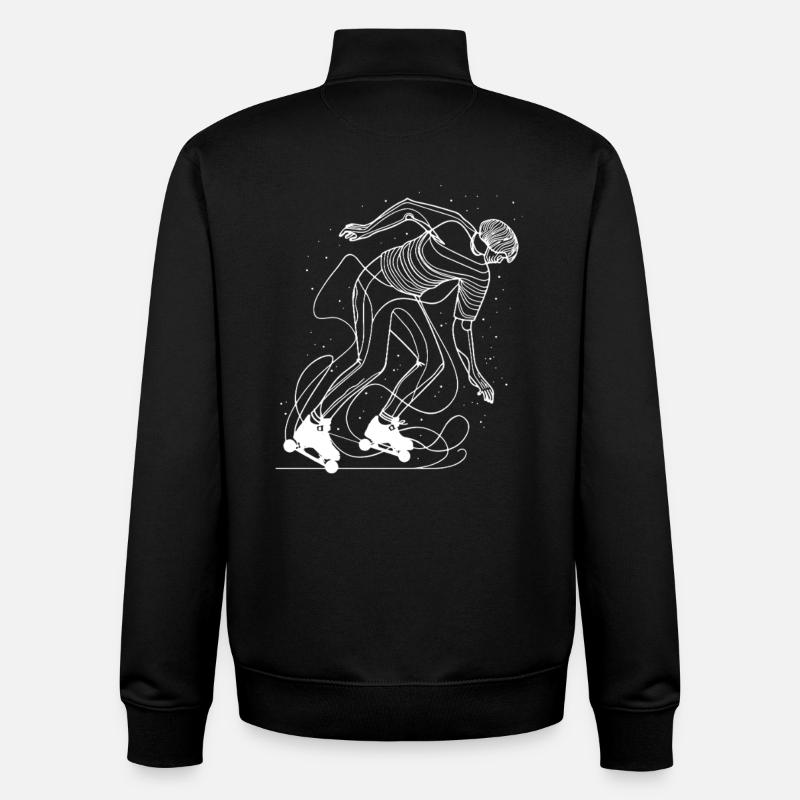Roller Skater Line Art - Unisex Organic Zip Sweatshirt by Stanley/Stella - black