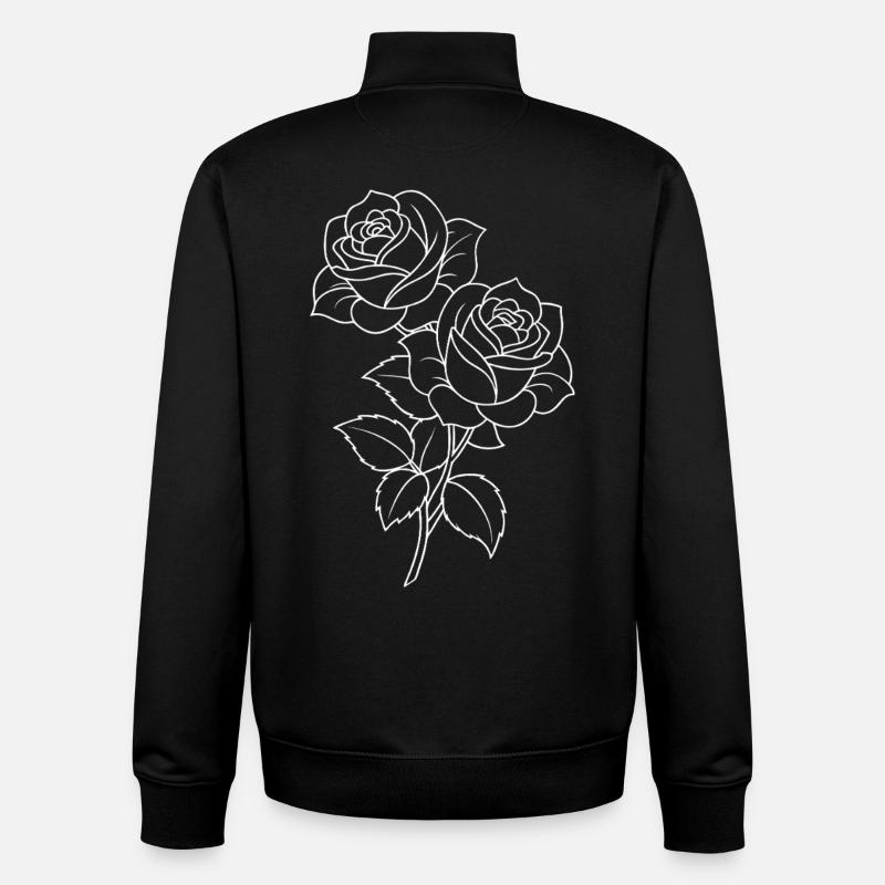 Roses - Fleurs - Fleurs - Dicton - Sweat zippé unisexe en coton bio Stanley/Stella - noir