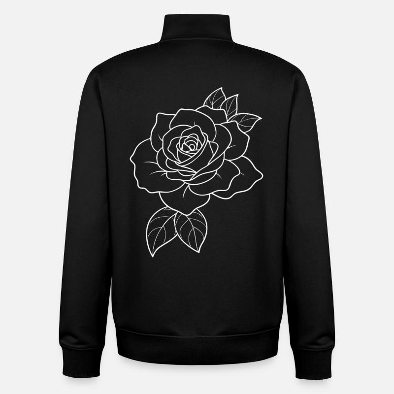Roses - Fleurs - Fleurs - Dicton - Sweat zippé unisexe en coton bio Stanley/Stella - noir